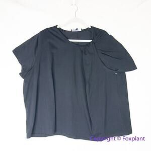 New! Eloquii women's black ruched twisted neck top, size‎ 26/28